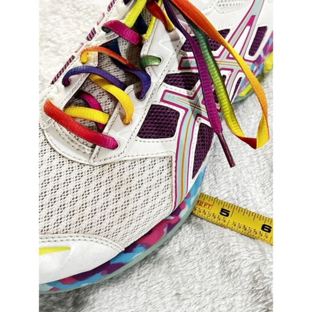 ASICS GEL-Frantic 7 rainbow Shoes‎ Women's Size 10.5 T3A6Q Running Purple Blue